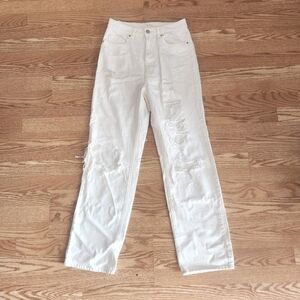 NWOT PacSun White 90s Boyfriend Distressed Women's Jeans, Size 28